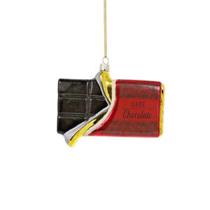 Cody Foster Dark Chocolate Candy Bar Ornament Glass, Gift for Sweetheart, Mom